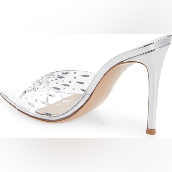 NWOB Gianvito Rossi Crystal Embellished Slide Sandal Heels - Picture 4 of 10